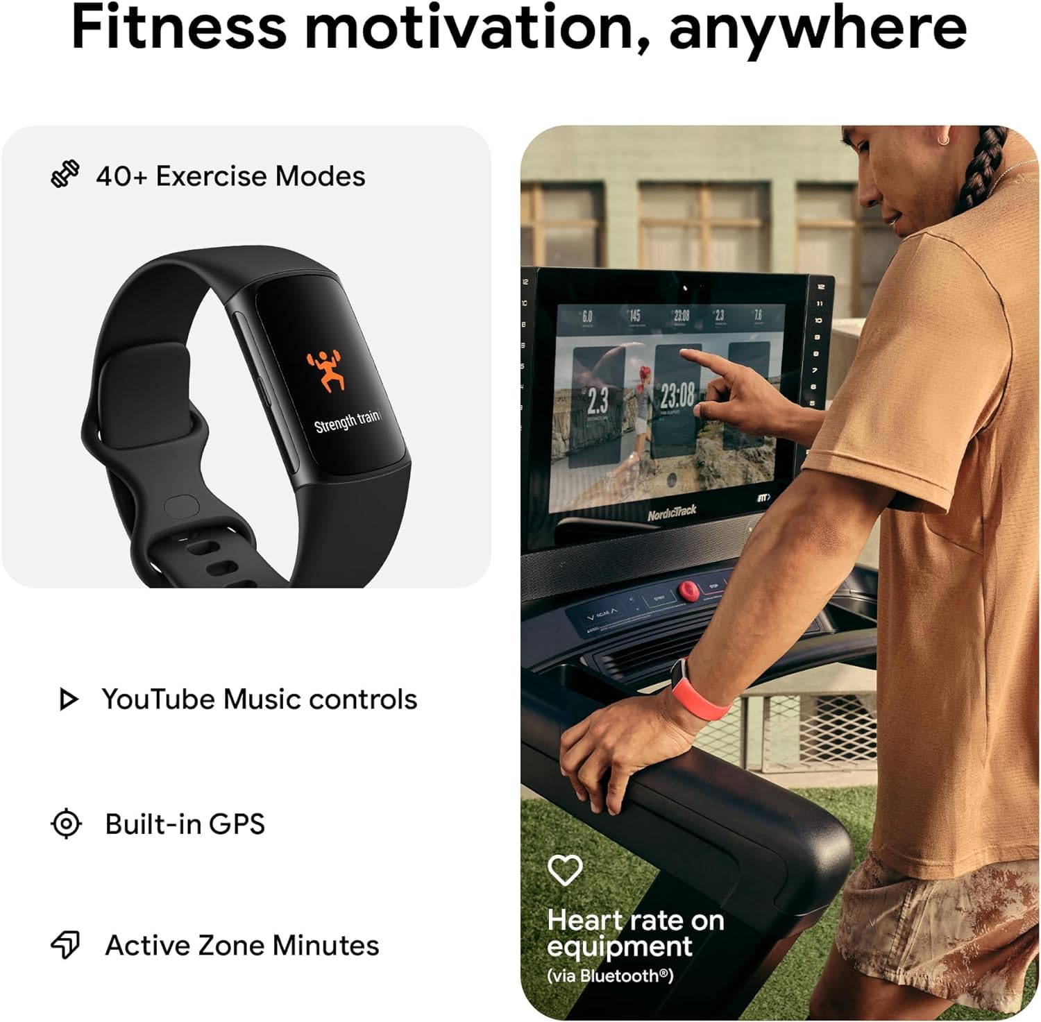 Fitbit Charge 6 Activity Tracker Heart Rate Monitoring, 7 Day Battery, Integrated Google Apps, Maps & Wallet, In Depth Health In